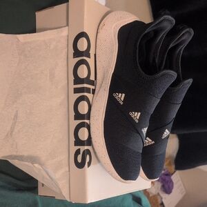 Adidas Black and White Slip-On Shoes